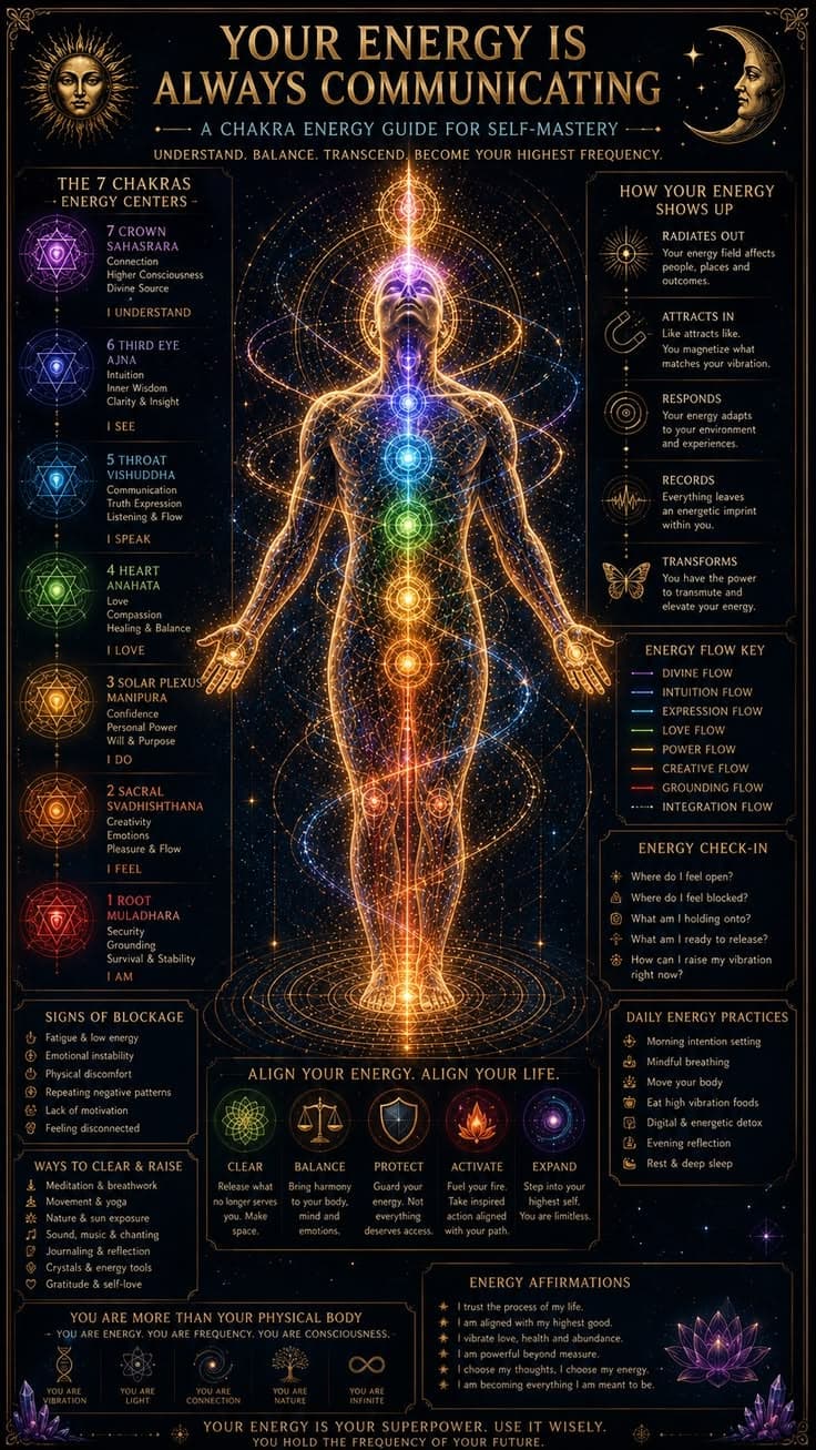 Your Energy Is Always Communicating chakra infographic